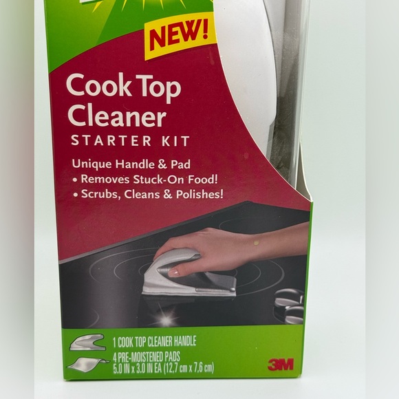 Scotch Brite Cook Top Cleaner Starter Kit 4 Pads & 1 cook top cleaner handle - Picture 4 of 4
